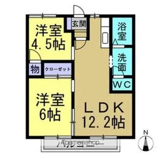 パークヒルズ梨子ノ木【105号室】の間取り