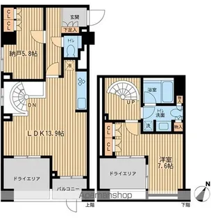 レジデンス三宿【1階】の間取り