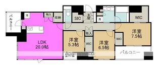 ザ・パークハウス大阪梅田タワー【26階】の間取り