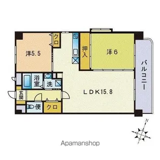 グランディール三和大名【802号室】の間取り