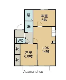 ホウプハウスA棟【2階】の間取り
