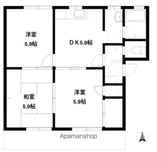 フレグランスくぼたB棟【101号室号室】の間取り