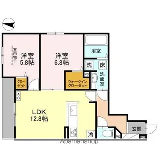 LIBERTY ISLAND【103号室】の間取り