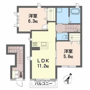 ファミールアベイⅡ【2階】の間取り