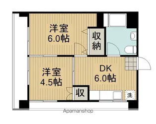 武蔵野マンション【208号室】の間取り