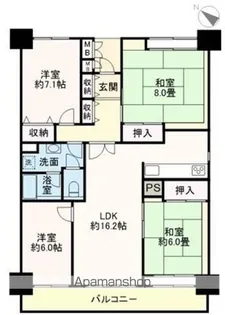 入船東エステート2号棟【1001号室】の間取り