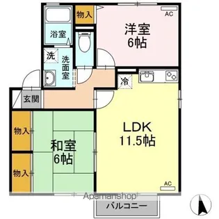 ヴェル フレール C棟【2階】の間取り