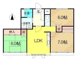 コンチネンタルハイツ郡山【6階】の間取り