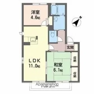 パークサイド精華台C棟【202号室】の間取り