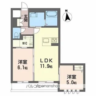 セントリビエ八橋【203号室】の間取り