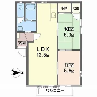 ディアスEAST A棟【2階】の間取り