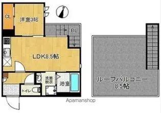 GRANDTIC千早【2階】の間取り