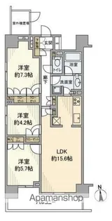 代々木山手パークハウス【5階】の間取り