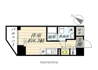 スパシエイラーレ横浜【9階】の間取り