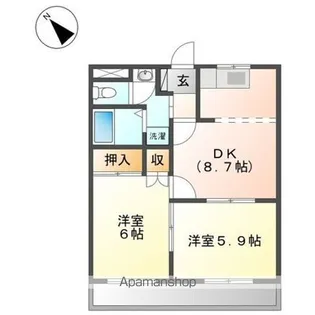 ベル・グラース【201号室】の間取り