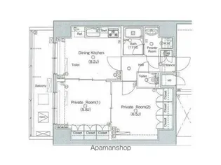 グラントレゾール浅草【2階】の間取り
