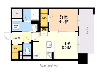 SーRESIDENCE博多駅東AWESOME【209号室】の間取り