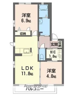 ラ メルヴェイユⅠ【102号室号室】の間取り