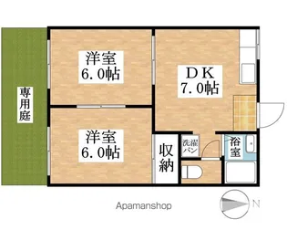 ドミール旭【B102号室】の間取り