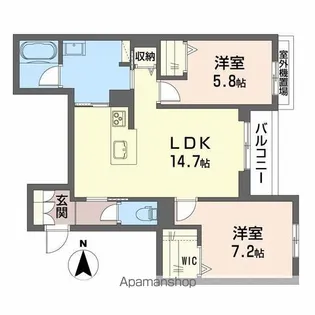 シャーメゾン 二口 パナⅩⅠ【3階】の間取り