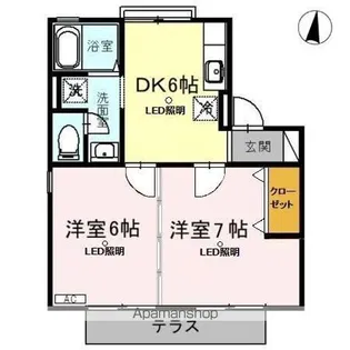 タウンコート(鶴ヶ島)【1階】の間取り