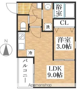 ジーメゾン名古屋小田井リュソー【103号室】の間取り