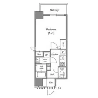 プランドール北浜【8階】の間取り