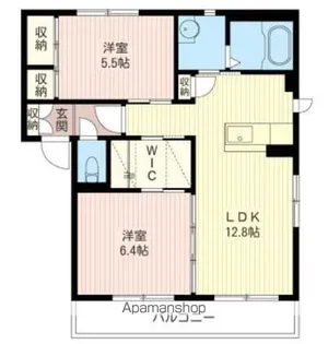 シャンテマーレA・B【B101号室】の間取り