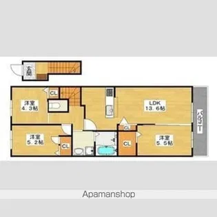 ハイムメゾン浜寺元町【2階】の間取り