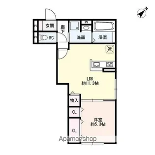 スピネル南草津【2階】の間取り