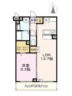 グレイス・コート三郷中央【103号室】の間取り