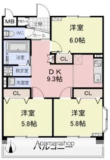 ラ・ブリエ(LABURILLER)【201号室】の間取り
