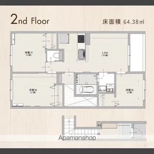 IIIETERRACE KOKUBO【202号室号室】の間取り