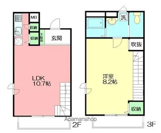 ヴェルネージュ【204号室】の間取り