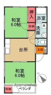 クラッブハウス【201号室】の間取り