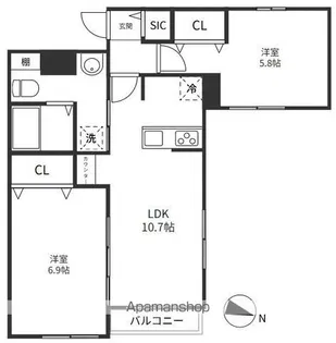 S−FLAT Ⅴ【3階】の間取り