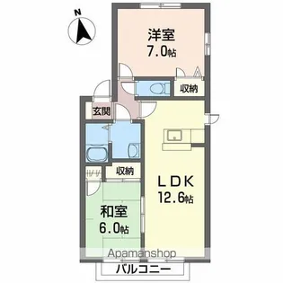 ピュアタウン B棟【201号室】の間取り