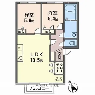 グリーンヒル半田A.B.C【A203号室】の間取り