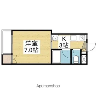 参川第4マンション【104.号室】の間取り