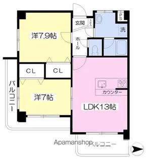 メゾンMB喜与町【501号室】の間取り