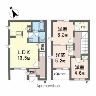 ラ・ヴィル宮下A【1階】の間取り