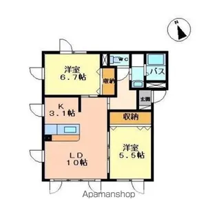 プランドール美原(プランドールミハラ)【2階】の間取り