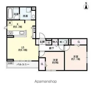 luvita新福寺町(ルヴィータ)【3階】の間取り