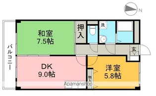 ミルキーハウス南棟【1階】の間取り