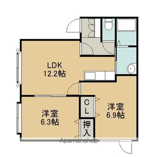 レインボーハウス明野新町№33【201号室】の間取り