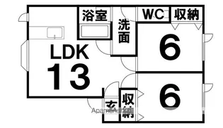 コーポHAPIO【102号室】の間取り