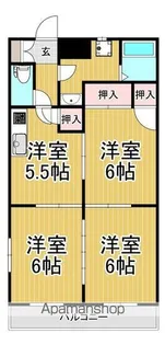サンハイツ天保山H棟【601号室】の間取り