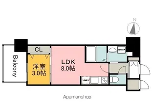 エイトバレー広島駅ザ・カデンツァ【8階】の間取り
