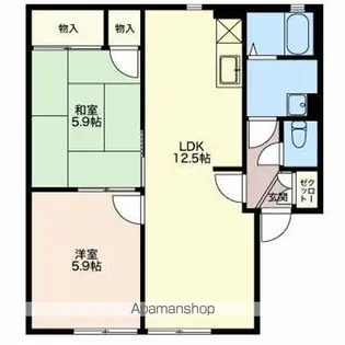 グリーン御膳洞【1階】の間取り