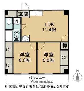 アーバンコート庄内弐番館【202号室】の間取り